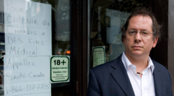 Director of the Montreal Compassion Centre Marc-Boris St-Maurice stands outside the cannabis club, in Montreal, Thursday, June 03, 2010. (Photo by Graham Hughes)